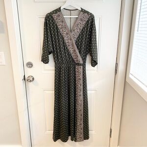 Garnet Hill batwing faux wrap midi maxi dress